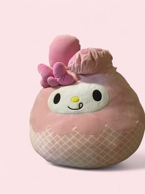 SQUISHMALLOWS Sanrio My Melody Pink Plush Cupcake Pillow